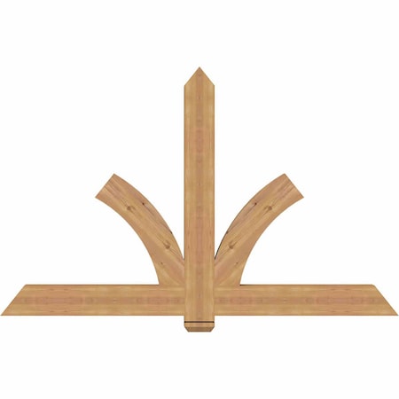 Ekena Millwork Redmond Smooth Timber Gable Bracket, Western Red Cedar, 72"W x 45"H x 3 1/2"D x 5 1/2"F, 15/12 Pitch GBW072X45X0406RED00SWR